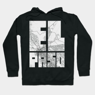 El Paso, USA City Map Typography - Light Hoodie